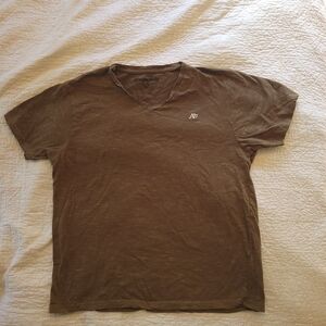 Aeropostale Brown V-Neck Short Sleeve Tee